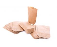 10 kleine Papier Beutel mit Boden (14 x 22 x 5,6 cm) aus Kraftpapier; für Geschenktüten, Adventskalender, Geschenke verpacken usw.