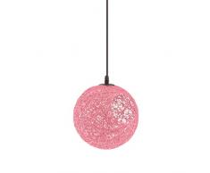 E27 Lampenschirm Kugel Weidenkugel Deckenlampe Pendelleuchte Schirm, Durchmesser 20 cm - Rosa