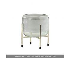 JZSRFJJ RFJJAL Glasvase Milchglas Schmiedeeisen Halterung Obstteller Vase Dekoration Vase Ornament (Color : B Section 18 * 22cm (Height))