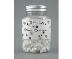 Schaumstoff STERN DEKOSTREU, 2 cm. 60 Sterne in Flasche. In weiß WEISS -40