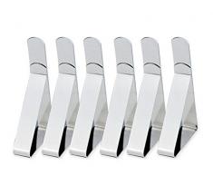 Demarkt Tischklammern Edelstahl Tischdecke Clips Tischdeckenklammer Tischtuchklammer Tischtuch Clips Silber 6pcs