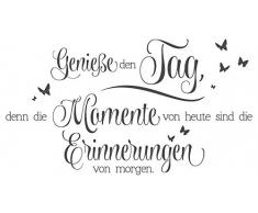 dekodino® Wandtattoo Spruch Zitat Genieße den Tag, Momente sind Erinnerungen