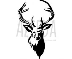 Azeeda A3 Hirschkopf Wandschablone / Vorlage (WS00010602)