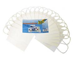 folia 21800 - Papiertüten aus Kraftpapier, Geschenktüten, 20 Stück, 18 x 8 x 21 cm, weiß - zum Basteln, Verzieren und Verschenken