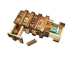 Magische Geschenkbox aus Holz Geld Geschenk Verpackung Rätselbox groß 2 geheime Fächern für Geldgeschenke, Gutscheine, Schmuck Mystery Knobelspiel Hochzeit Geburtstag Geschenk