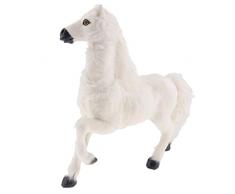 perfeclan Realisierte Dekofigur Gartenfigur Pferd Statue Indoor Outdoor Garten, Geschenk für Kinder/Freunde - Weiß