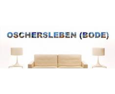 Wandtattoo farbige Wandschrift Städtename Oschersleben mit Sehenswürdigkeiten 80 x 7 cm Länge