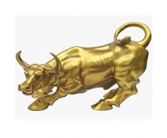 Small Wall Street bronze Fierce Bull Ochse Statue 11,4 cm L A gelb