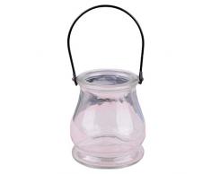 SWIN Kreative Glas-Doppelohr-Hängeflasche, Draht-Vase, Glas, Kerzenhalter, Hydrokultur-Flaschenvase, Heimdekoration, hängende dekorative Flasche für Innenbereich, Wandveranda, Dekoration weiß