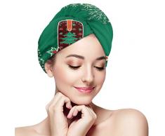 XBFHG Baden Trockene Haarkappe Cowboy Weihnachtsstiefel Raster Western Schnelltrocknen Wickeltuch Erwachsene Dusche Badekopfmütze