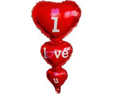 DIWULI, gigantischer XXL I Love U Luftballon, Herz-Ballon, Herzluftballon rot, Herzfolienballon, Folien-Luftballon Herzform, Folien-Ballons für Geburtstag, Hochzeit, Verlobung, Dekoration, Liebe, Love