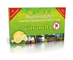 25 Packungen Citronella Anti Mücken Räucherstäbchen, Brenndauer ca. 150h (gesamt). XXL Vorrat als Alternative zur Citronella Kerze oder Teelichter für draußen/im Garten