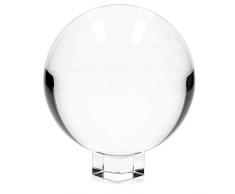 Navaris Glaskugel Fotografie Kugel aus K9 Glas - Fotokugel mit Ständer - Kristallkugel Klare Kristall Deko mit Glasständer - Ø 130mm