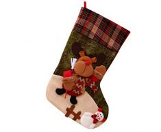 ZHANSANFM Weihnachts hängende Strümpfe, 2pc Weihnachtsdeko Socke Weihnachten Baum Hängend Party Baum Dekor Santa Strumpf Geschenk Süßigkeiten Taschen Nikolausstrumpf Dekoration