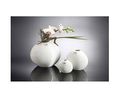 Mini Porzellan Vase, Dekovase STONE weiß glasiert H. 16cm 19x12cm Sandra Rich