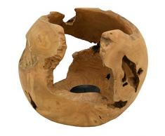 Teelichthalter Kugel aus Teakholz