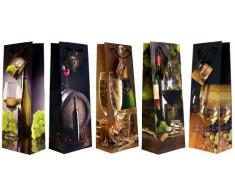 30 Geschenktüten Flaschentüten Weinmotive 36x13x9 Geschenktaschen 99-3005