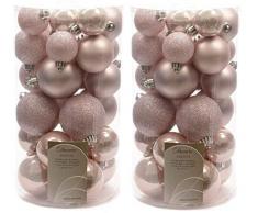 Decoris Christbaumkugeln, bruchsicher, Rosa, 2 x 30 Stück