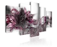 murando - Bilder 225x112 cm - Leinwandbilder - Fertig Aufgespannt - Vlies Leinwand - 5 Teilig - Wandbilder XXL - Kunstdrucke - Wandbild - Blumen Lilien Abstrakt b-A-0273-b-p