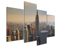 Kunstdruck - New York City II - Bild auf Leinwand - 120x80 cm 4 teilig - Leinwandbilder - Bilder als Leinwanddruck - Wandbild von Bilderdepot24 - Städte & Kulturen - Amerika - Stadtansicht von New York - Luftaufnahme von Manhattan
