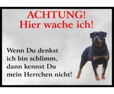 PEMA INDIGOS UG - Achtung/Fun Schild - Rottweiler Türschild Türschild laminiert DIN A4 - Türschild für Käfig, Zwinger, Haustier, Tür, Tier, Aquarium