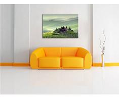 Wunderschöne Toskana Landschaft Format: 120x80 auf Leinwand, XXL riesige Bilder fertig gerahmt mit Keilrahmen, Kunstdruck auf Wandbild mit Rahmen, günstiger als Gemälde oder Ölbild, kein Poster oder Plakat