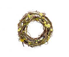 HEITMANN DECO Türkranz mit Holz-Blumen und Kugeln - Wandkranz, Raumschmuck und Tischdeko, Ostern, Frühling, Sommer