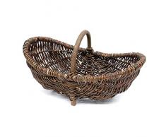 TGG Gartenkorb 46cm, Erntekorb, Kartoffelkorb, Weidenkorb, Natur **m. Folie