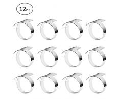 AIHOME 12 Stück Vintage Serviettenringe Schmetterling für Hochzeit, Taufe, Kommunion, Graduierung, Geburtstag, Weihnachten, bankett oder Verschiedene Anlässe Silber Gold (Style 12-Silber)