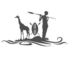 dekodino Wandtattoo Afrika Massai und Giraffe