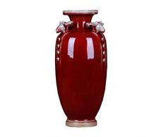 TL Vase, Keramik Vase Antike Porzellan-Emaille-rote Glasur Sanyang Kaitai Keramik Craft