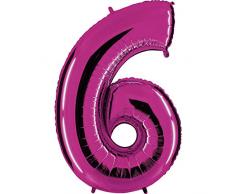 Folienballon Zahl 6 Lila - Riesenbuchstabe XXL Ballon Für Luft Und Helium Zum Geburtstag, Hochzeit, Party, Dekoration