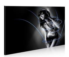 islandburner Bild Bilder auf Leinwand Musik 1p Sexy Girl Kopfhörer XXL Poster Leinwandbild Wandbild Dekoartikel Wohnzimmer Marke