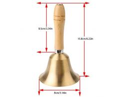 Drfeify 1 Stück Handglocke, 8cm Multifunktional Handglocke Mit Holzgriff Kinder Musikinstrument