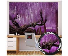 GREAT ART XXL Poster – Wisteria – Wanddekoration Landschaft violette Blüten lila Wald Deko Landschaft Wandbild Dekoration Wohnzimmer Blumen Motiv Fotoposter Dekoration (140 x 100 cm)