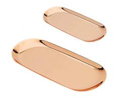 LA BELLEFÉE Metall Edelstahl SchmuckaufbewahrungTablett Jewelry Schale für Dekoration Gerüste Bilder Edelstahl Galvanotechnik Metall Tray 2 Stück