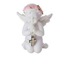 Unbekannt Engel Dekofigur mit Kristallkreuz - Engelchen Deko Figur
