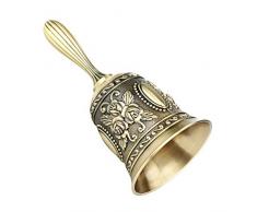 CestMall Handglocke, Klassische Zinklegierung Lautrufglocke Traditionelle Handgriff-Service-Rufglocke für Schule, Abendessen am Empfang, Hotelservice, Meditationsgebet, Heimtextilien für Haustiere