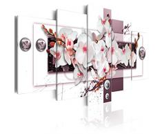 murando - Bilder 200x100 cm - Vlies Leinwandbild - 5 Teilig - Kunstdruck - modern - Wandbilder XXL - Wanddekoration - Design - Wand Bild - Blumen Abstrakt b-C-0150-b-p