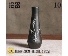 MRDS Bambusvase Tischplatte Pflanze Bonsai Blume Hochzeit dekorative Vase mit Holztablett Home Decoration Zubehör, 10