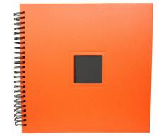 HENZO XXL Spiralalbum orange - 34 x 36,5 cm - 42 schwarze Seiten - Fotoalbum - Album - für bis zu 250 Bilder 10 x 15 cm - Spiralfotoalbum