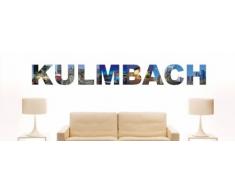 INDIGOS UG - Wandtattoo Wandsticker Wandaufkleber - Aufkleber farbige Wandschrift Städtename Städtename Kulmbach mit Sehenswürdigkeiten 80 x 9 cm Länge
