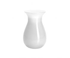 Butlers Belle Vase aus Glas Höhe 18 cm - Blumenvase als Deko - Weiße Glasvase für Blumen - Einfarbiges Wohnaccessoire