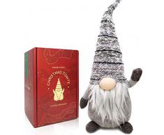 Airlab Ostern Weihnachten Deko Wichtel 49 cm Hoch, Schwedischen Weihnachtsmann Santa Tomte Gnom, Festliche Verpackung, Skandinavischer Zwerg Geschenke für Kinder Familie Ostern Weihnachten, Grau