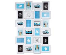 levandeo Bilderrahmen 96094 Weiß 24 Fotos 10x15 cm Barock Antik Nostalgie Landhaus Fotogalerie Collage Fotorahmen Bildergalerie Wanddeko