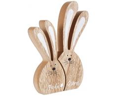 HEITMANN DECO - 2er Osterhasen-Set - Holz-Hasen - schöne Dekofiguren für Ostern und Frühling zum Dekorieren