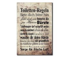 Hochwertiges Metallschild 30 x 20 cm aus Alu Verbund Toiletten Regeln Deko Schild Wandschild