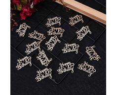 Analysisty 15 Stück Holz Happy Birthday Tischkonfetti, Word Happy Birthday Konfti, Holz Party Dekorationen