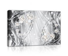 Leinwandbild Kunstdruck Wandbild ForWall Abstrakt, Diamanten und Silber O4 (60cm. x 40cm.) AMFPP10406O4 Canvas Picture Print Abstrakt Kunst Abstraktion Diamant Diamanten