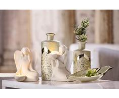 GILDE Keramik Flaschenvase Stella 2 Stück Champagner L = 12 x B = 12 x H = 30 cm